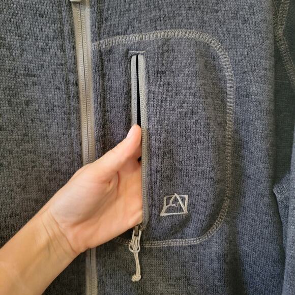 Avalanche Fleece Zip Up Front Jacket Sweater Zip Pockets Long Sleeve Men's LX - Picture 4 of 9